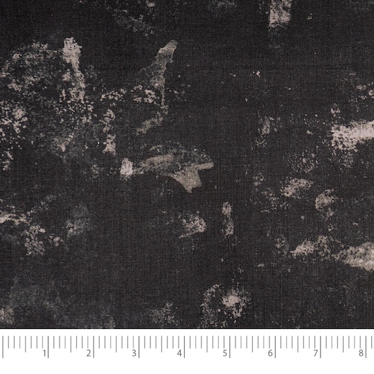 SINGER Black Grunge Tonal Print Cotton Fabric